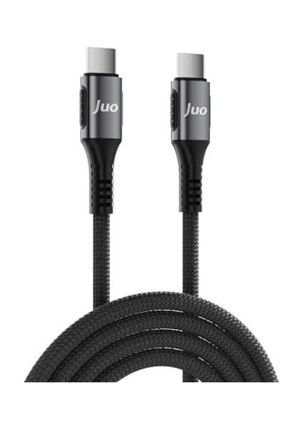 240W 5A E-Mark Çipli Örgülü USB Pd Type-C To Type-C Hızlı Şarj ve Data Kablosu 1 Metre