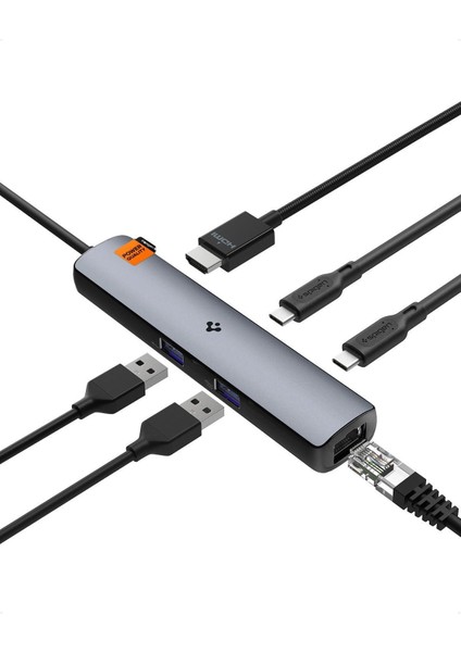 Arcdockpro 100W Güç Adaptörü 6in1 Usb-C Multi Hub / Çoklayıcı 6 Port / 8k 60hz / Ethernet 2.5gbps / Usb4 Gen3 / MacBook PD2302 Space Gray - ACA06193