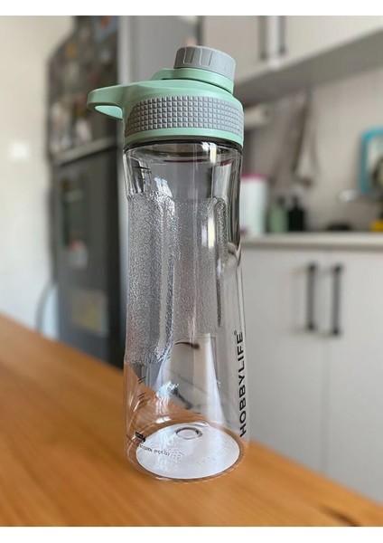 Şeffaf Spor Okul Ofis Su Matarası, Suluk 30ML Şeffaf Yeşil