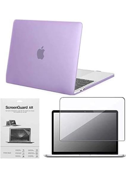 Apple 13 Macbook Pro M2 A2686 Mor Kılıf Koruyucu + Ekran Filmi CMPTM2-133PU