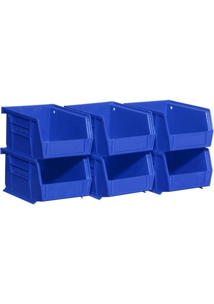 30210 Akrobins Plastik Saklama Kutusu, Istiflenebilir, El Işi ve Cihazlar Için, 6'lı Paket, 08212BLUE