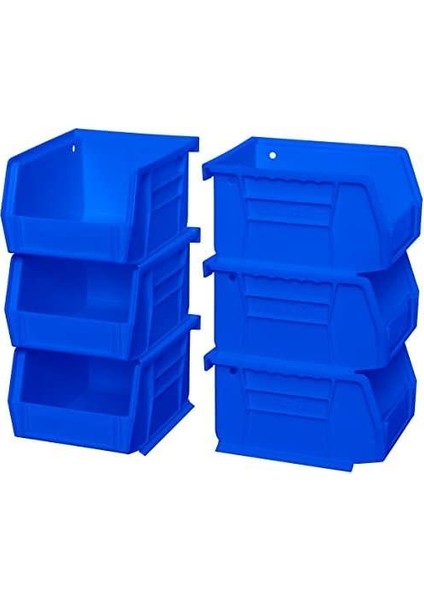30210 Akrobins Plastik Saklama Kutusu, Istiflenebilir, El Işi ve Cihazlar Için, 6'lı Paket, 08212BLUE