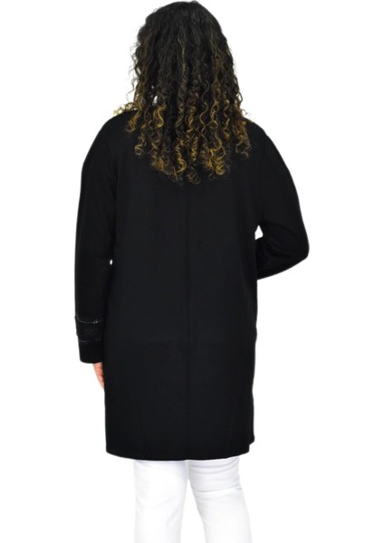 Kadın Siyah Likralı Viskon Hırka BGL-ST04678 fırsatları