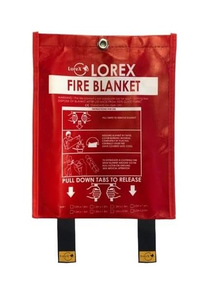 LR-FB1015CP Premium Serisi 100CM x 150CM Çantalı Yangın Battaniyesi