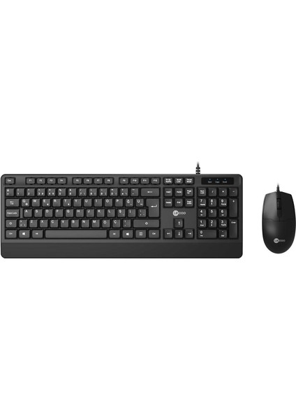 CM106 USB Kablolu, Qwerty Türkçe Dizilim Klavye, 1200DPI Optik Fare, Bilek Dinlendirme, Sağ ve Sol Elle Kullanılabilir, Evrensel Uyum, Türkçe Q Klavye & Mouse Set Siyah