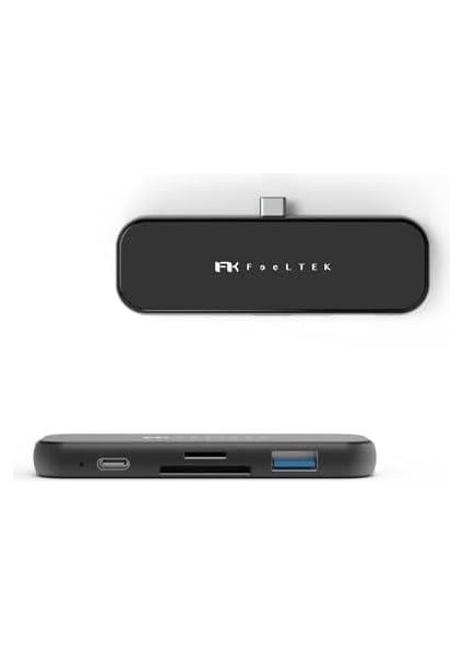 Type-C Adaptör USB Çoğaltıcı Çoklayıcı HDMI Dönüştürücü Macbooklara iPhone 15 iPad Pro Android Cihazlara Uyumlu Siyah
