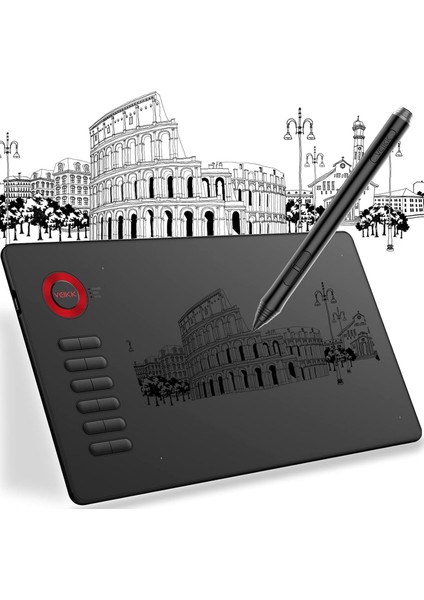 A15 8192 Levels Zoom Uyumlu 5080LPI Grafik Tablet+Kalem