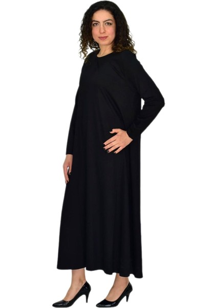 Kadın Siyah Uzun Kol Likralı Viskon Elbise BGL-ST04677 modelleri