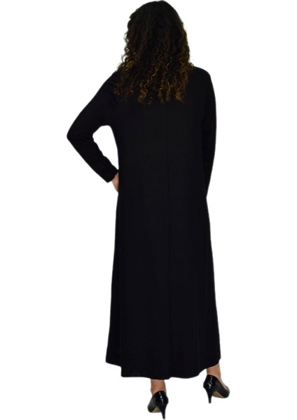 Kadın Siyah Uzun Kol Likralı Viskon Elbise BGL-ST04677 fırsatları