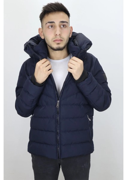 Fistan Store Erkek Kapüşonlu Spor Kesim Rahat Kalıp Kolları Lastikli Kışlık Mont fiyatları