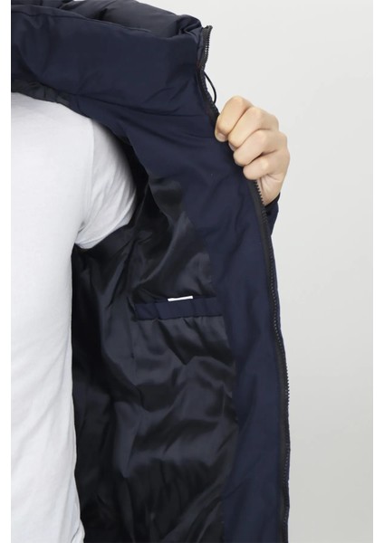 Fistan Store Erkek Kapüşonlu Spor Kesim Rahat Kalıp Kolları Lastikli Kışlık Mont fırsatları