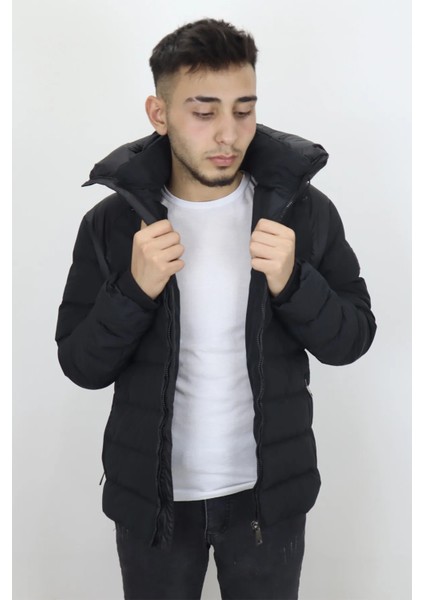 Fistan Store Erkek Kapüşonlu Spor Kesim Rahat Kalıp Kolları Lastikli Kışlık Mont fiyatları