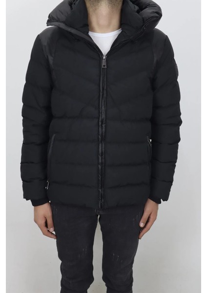 Fistan Store Erkek Kapüşonlu Spor Kesim Rahat Kalıp Kolları Lastikli Kışlık Mont modelleri