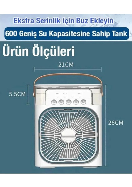 Masaüstü Taşınabilir Buzlu Vantilatör Su Soğutmalı LED Işıklı Soğutucu Fan Aır Cooler Fan modelleri