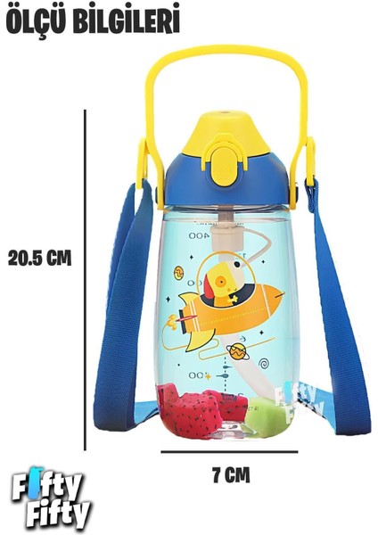 Pipetli 680 ml Boyun Askılı Tritan Çocuk Su Matarası -Kutulu- FFUZ2202680 fiyatları