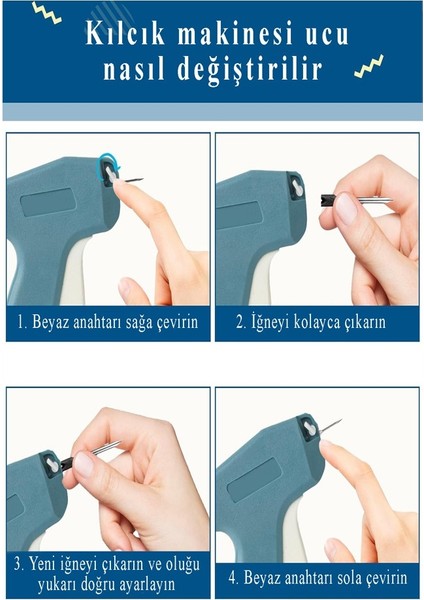Kılçık Makinesi Iğnesi Ince Uçlu 5 Li 1 Paket Değiştirilebilir Çelik Uçlu Kılçık Tabancası Yedeği Etiketleme Iğnesi
