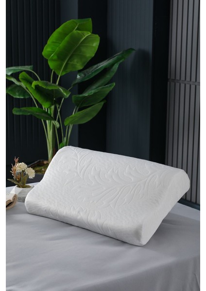 Orta Boy Ortopedik Visco Yastık Boyun Fıtığı Boyun Düzleşmesi Destekli 50 x 32 x 10 cm