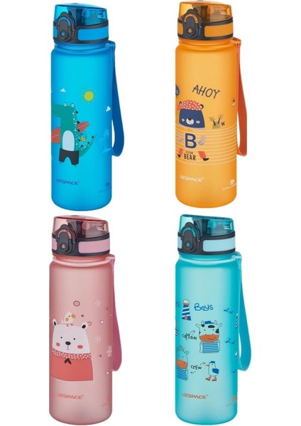 Figürlü 500 ml Tritan Çocuk Su Matarası modelleri