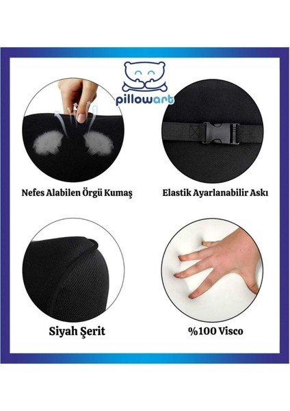 Pi?llowart Ortopedik Araç Boyun Yastığı, Visko Seyahat Yastığı, Oto Boyun Destek Yastıgı modelleri