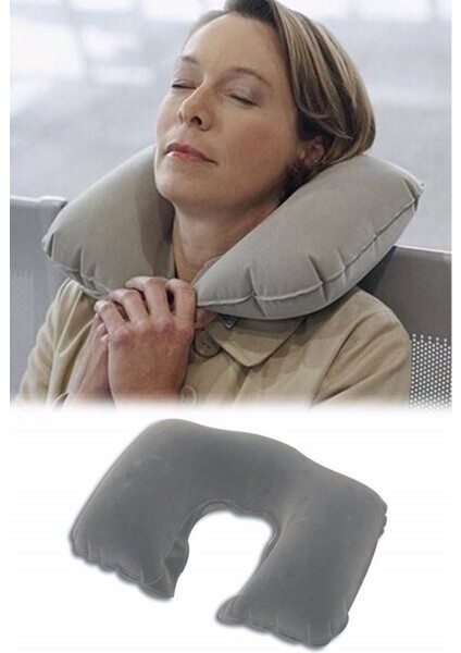 Üçlü Seyahat Seti Boyun Tipi Ortopedik Şişme Yastık + Kaymayan Göz Bandı + Kulak Tıkacı fiyatları