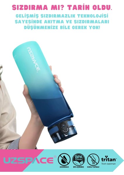 650ML Yeni Çift Renkli Sızdırmaz Bpa Içermez Kilitlenebilir Kapaklı Motivasyonel Tritan Su Matarası indirimleri