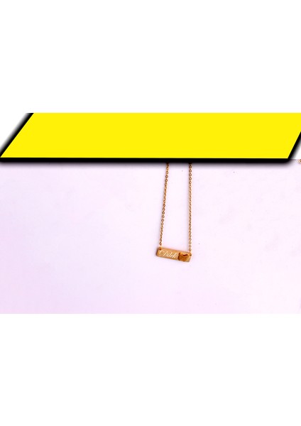Kelebek Ahşap Kutulu Kişiye Özel Isim Kazımalı Kelebek Gold Kolye