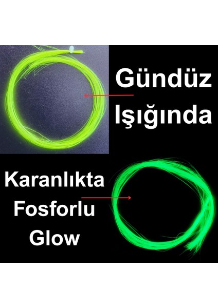 Çapari Simi Fosforlu Karanlıkta Parlayan, Sarı Glow / Luminous In The Dark, Ultraviyole (Uv) Neon Işıkta Parlayan 1 Adet Poşet