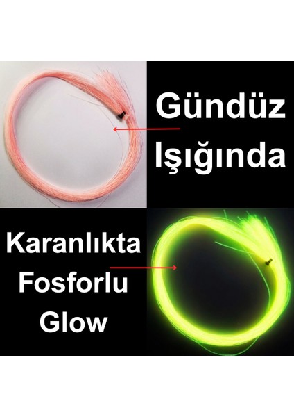 Pembe Fosforlu Karanlıkta Parlayan, Glow / Luminous In The Dark, Ultraviyole (Uv) Neon Işıkta Parlayan 1 Adet Poşet Çapari Simi