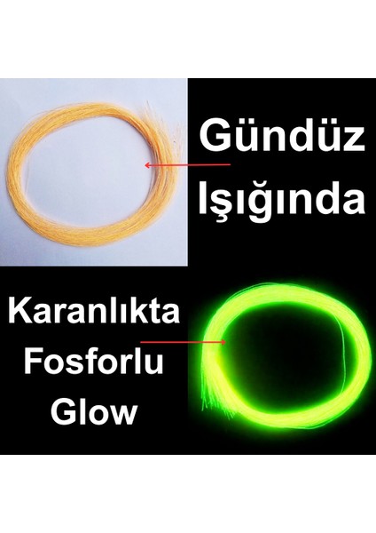 Turuncu Fosforlu Karanlıkta Parlayan, Glow / Luminous In The Dark, Ultraviyole (Uv) Neon Işıkta Parlayan 1 Adet Poşet Çapari Simi