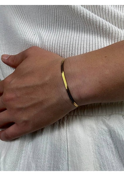 Gold Erkek Zincir Bileklik Kadın Paslanmaz Çelik Renk Atmaz Unısex Kararmaz Çelik Bileklik