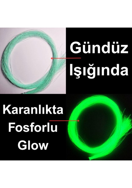 Su Yeşili Fosforlu Karanlıkta Parlayan, Glow / Luminous In The Dark, Ultraviyole (Uv) Neon Işıkta Parlayan Poşet Çapari Simi