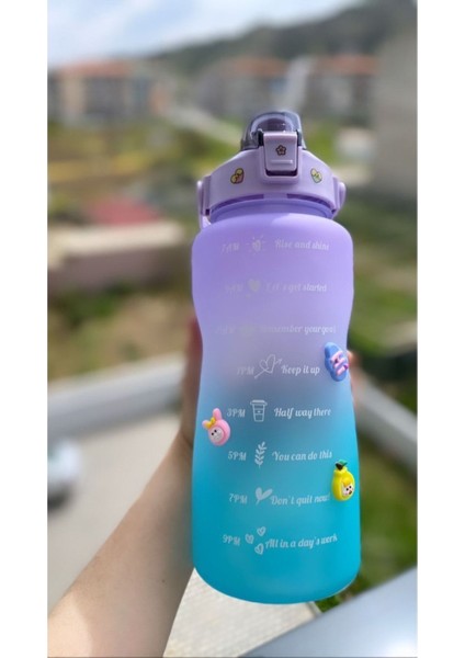 Motivasyon Matara 2000 ml Sticker Hediyeli Suluk, Su Şişesi - Bpa Içermez | Motivasyonel Matara