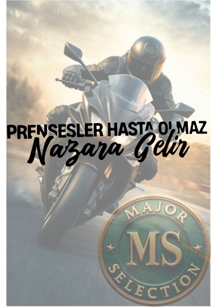 Prensesler Hasta Olmaz , Nazara Gelir Yazı Jdm Araba Motosiklet Cam Etiket Sticker 19X5 cm