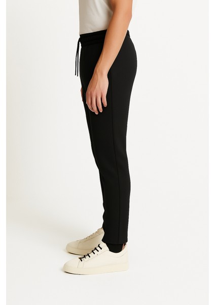 Zara Crep Kumaş Beli Lastikli Bağcıklı Jogger Model Pantolon