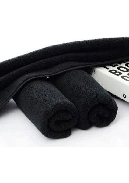 Microfiber Berber Kuaför Havlusu (Siyah) 12 Adet 50X90 cm