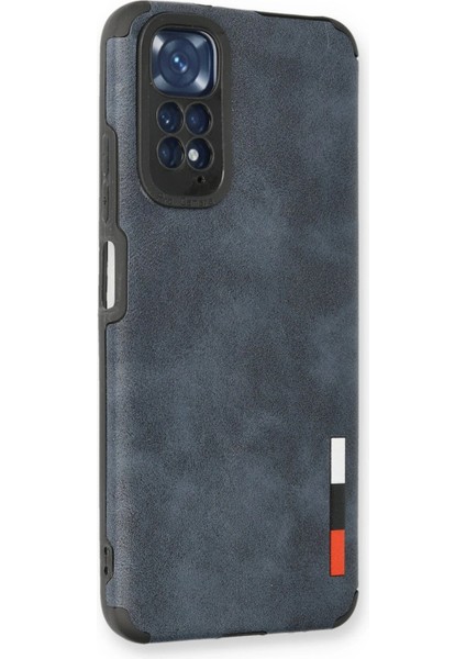 Xiaomi Redmi Note 11 Kılıf Loop Deri Silikon - Lacivert Inslm