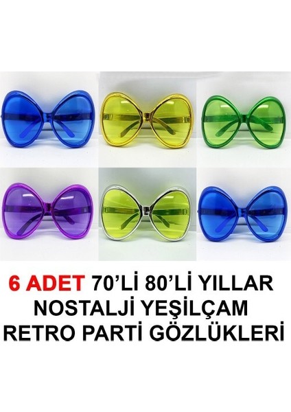 Yeşilçam Retro Parti Gözlükleri 6 Adet