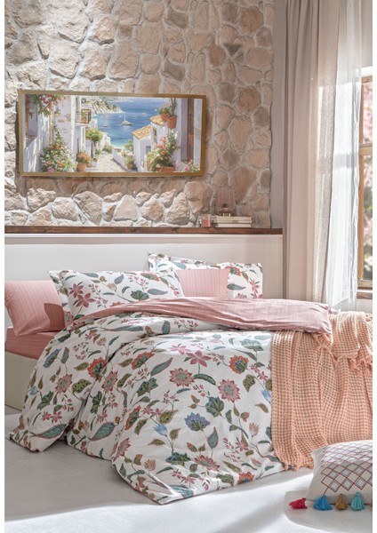 Taç Butik Soleıl Pamuk Tek Kişilik Nevresim Somon