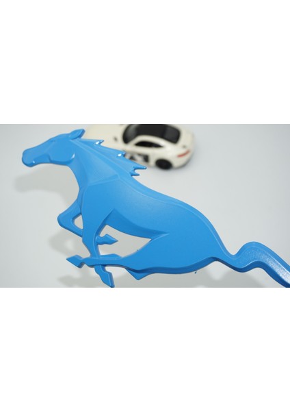 Mustang Shelby Gt Koşan At Bagaj Mavi Logo Arma