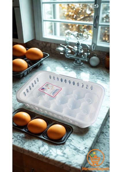15'li Yumurta Saklama Kabı & Buzdolabı Düzenleyici & Organizer