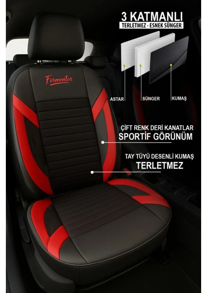 Isuzu D-Max I 3.0 Td Single Cab (163 Hp) 4WD 2011 Uyumlu Tay Tüyü Oto Kılıf Kırmızı
