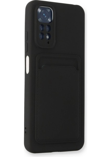 Xiaomi Redmi Note 11S Kılıf Kelvin Kartvizitli Silikon - Siyah Inslm