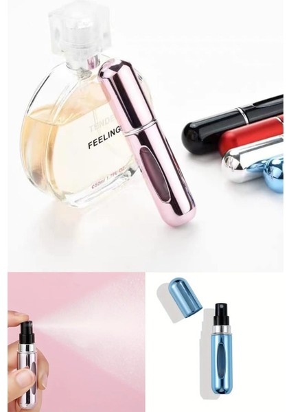 Parfüm Şişesi Çanta İçi Mini Doldurulabilir Seyahat Cep Yedek Parfüm Şişesi 5 ml