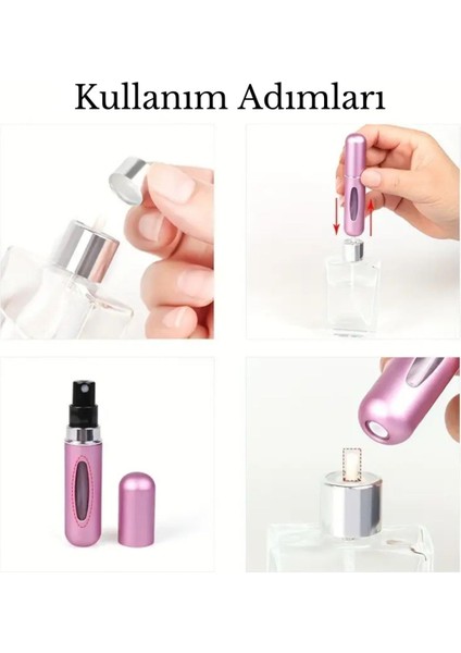 Parfüm Şişesi Çanta İçi Mini Doldurulabilir Seyahat Cep Yedek Parfüm Şişesi 5 ml modelleri