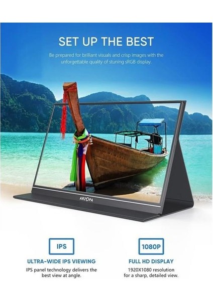 15.6" IPS S1 60Hz Usb-C/mhdmı Multimedya Taşınabilir Monitör (1920 x 1080)