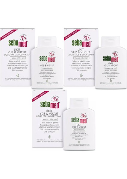 Sebamed Yüz ve Vücut Temizleyici Likit 200ML (3 Lü Set)