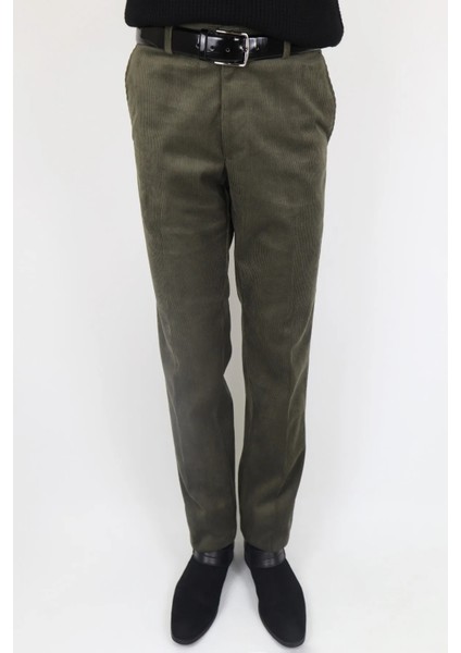 Fistan Store Erkek Klasik Kesim Yandan Cepli Boru Paça Kışlık Kadife Pantolon