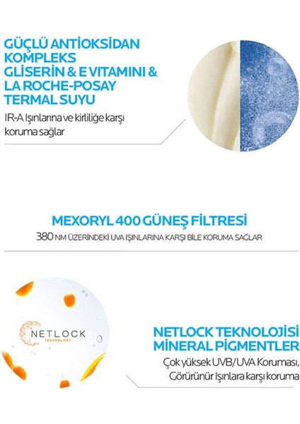 La Roche Posay Anthelios UVMUNE400 Invisible Fluid Tüm Cilt Tipleri Için SPF50+ Yüz Güneş Kremi 50 M