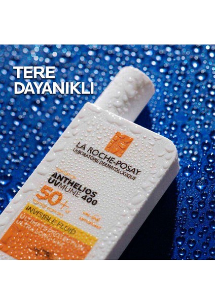 La Roche Posay Anthelios UVMUNE400 Invisible Fluid Tüm Cilt Tipleri Için SPF50+ Yüz Güneş Kremi 50 M