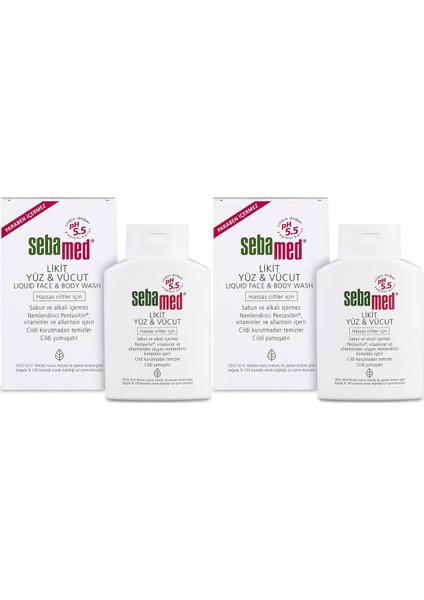 Sebamed Yüz ve Vücut Temizleyici Likit 200ML (2 Li Set)